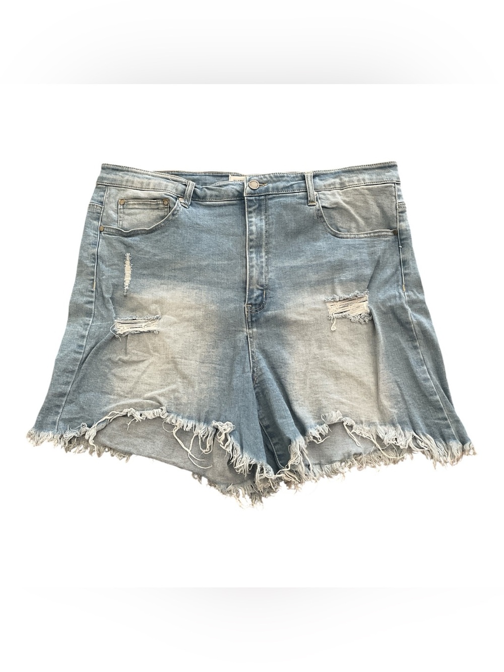 Black Label High Rise Light Wash Jean Shorts 2XL
